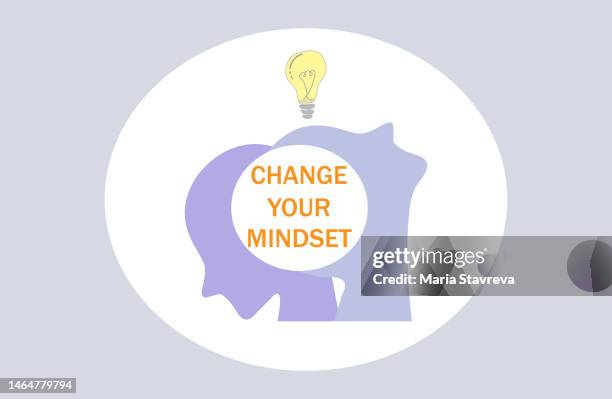 change your mindset concept - proactive stock illustrations
