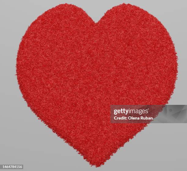 red shaggy heart. - tapis photos et images de collection