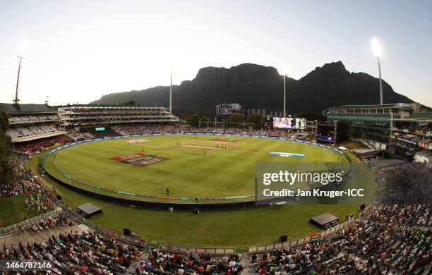 General view of play during the ICC Women's T20 World Cup group A match between South Africa and Sri Lanka at Newlands Stadium on February 10, 2023...