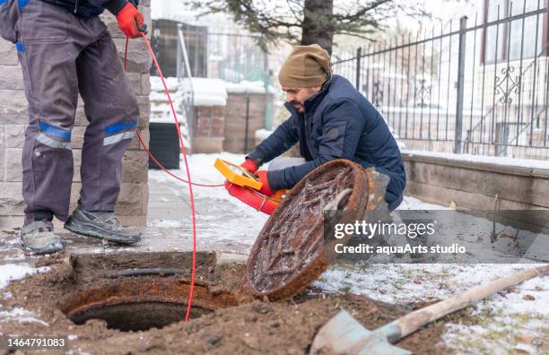 sewer inspection with camera - drain camera stock pictures, royalty-free photos & images