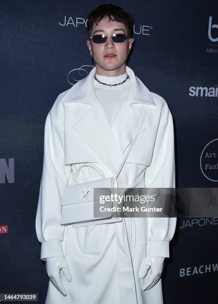 Alex Dias backstage for Art Hearts Fashion at The Angel Orensanz Foundation on February 09, 2023 in New York City.