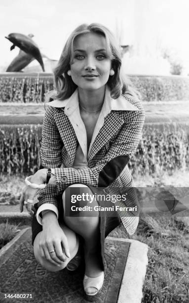 French actress Barbara Bouchet during a tourist tour in Madrid Madrid, Spain. .