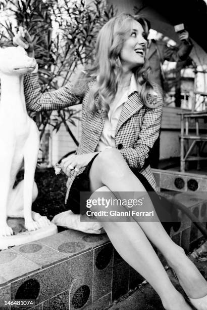 French actress Barbara Bouchet during a tourist tour in Madrid Madrid, Spain. .