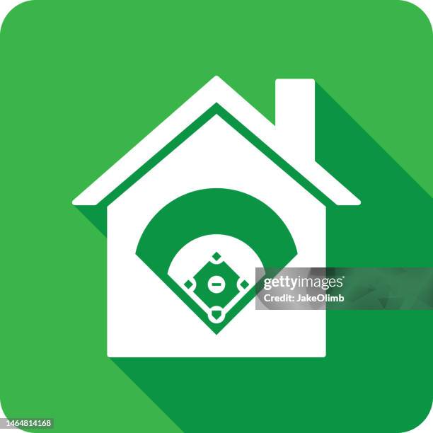 house baseball diamond icon silhouette - softball field stock illustrations