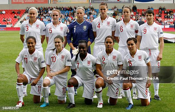 Stephanie Houghton, Sophie Bradley, Rachel Brown, Jill Scott, Casey Stoney and Rachel Williams Rachel Yankey, Karen Carney, Eniola Aluko, Alex Scott...