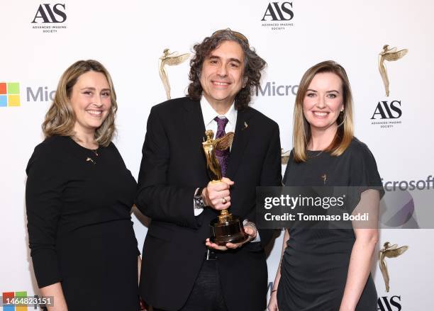 Madalynn Rose Sadeghian, Bob Murawski and Emma Webb, Best 2D to 3D Conversion award winners for "Doctor Strange in the Multiverse of Madness",...