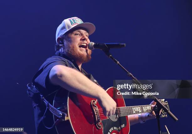 Luke Combs performs during Luke Combs Live from Arizona Financial Theatre for SiriusXM and Pandora on February 09, 2023 in Phoenix, Arizona.