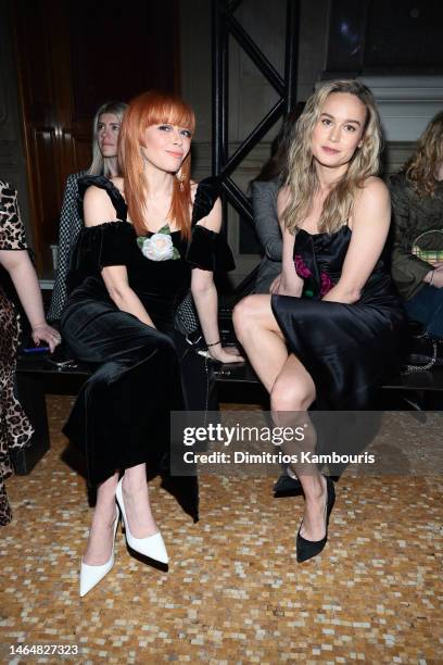 Natasha Lyonne and Brie Larson attend the Rodarte show during New York Fashion Week: The Shows at Williamsburg Savings Bank on February 10, 2023 in...