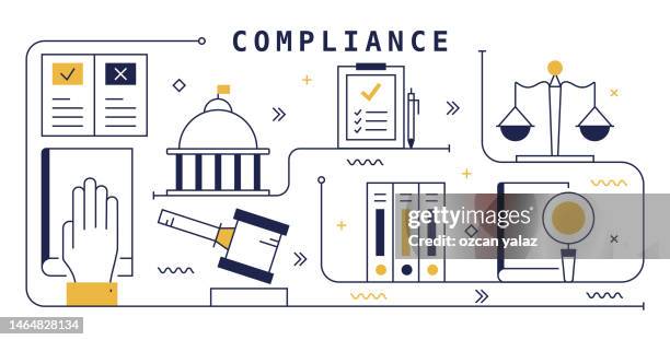 compliance  vector design. the design is editable and the color can be changed. vector set of creativity icons: governance , transparency , law , requirements , standards - legal problems stock illustrations