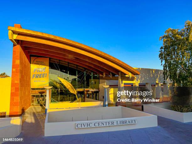 modern library in downtown scottsdale - scottsdale arizona downtown stock pictures, royalty-free photos & images