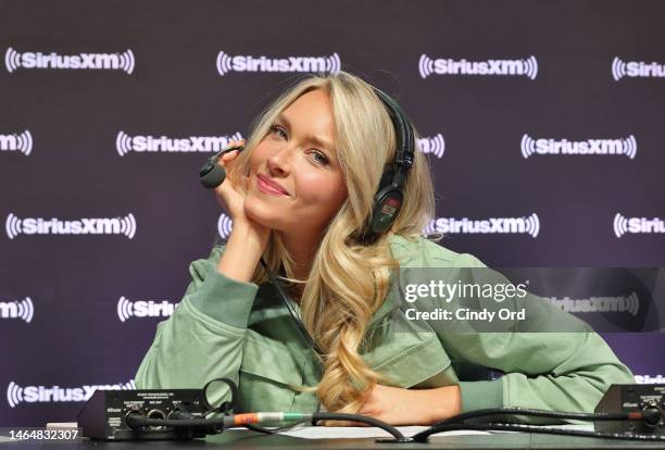 Camille Kostek attends SiriusXM At Super Bowl LVII on February 10, 2023 in Phoenix, Arizona.