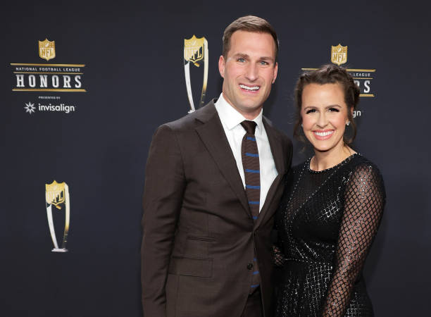 Kirk Cousins of the Minnesota Vikings and Julie Cousins attend the 12th annual NFL Honors at Symphony Hall on February 09, 2023 in Phoenix, Arizona.