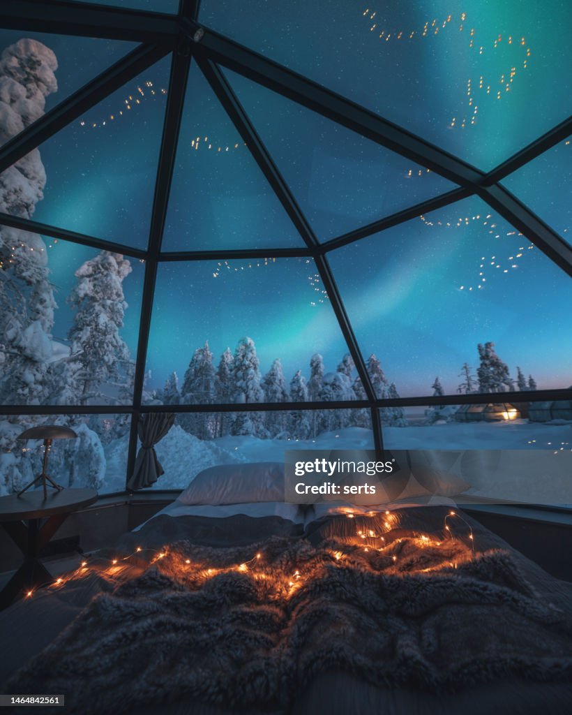 Enjoying a view of the northern lights