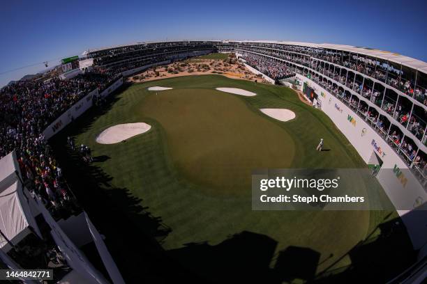 General view of the 16th hole is seen during the second round of the WM Phoenix Open at TPC Scottsdale on February 10, 2023 in Scottsdale, Arizona.