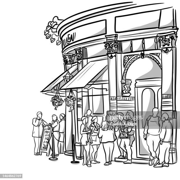 london pub after work - pavement stock illustrations