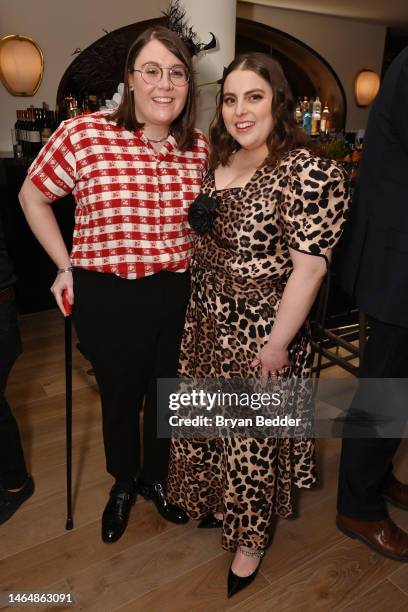 Bonnie Chance Roberts and Beanie Feldstein attend dinner celebrating Rodarte and NYFW: The Shows at Jac’s On Bond on February 10, 2023 in New York...