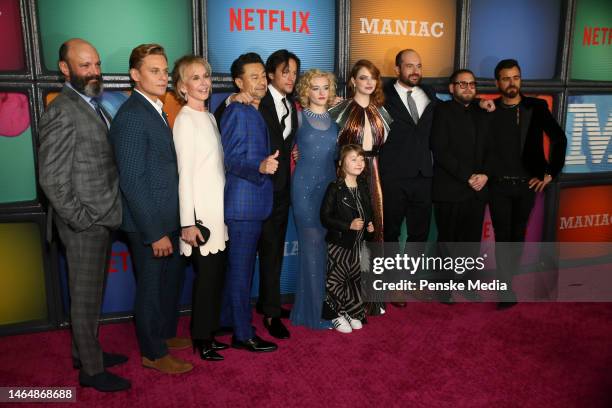 Left to Right -- Geoffrey Cantor, unknown, unknown, Billy Magnussen, Trudie Styler, Rome Kanda, Cary Fukunaga, Julia Garner, Aaralyn Anderson, Emma...