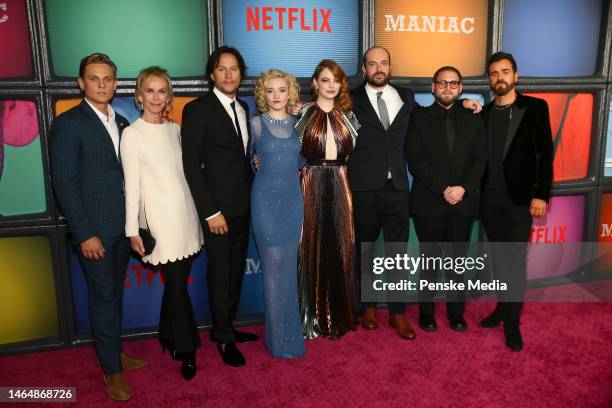 Left to Right -- Billy Magnussen, Trudie Styler, Cary Fukunaga, Julia Garner, Emma Stone, Patrick Somerville, Jonah HIll, Justin Theroux