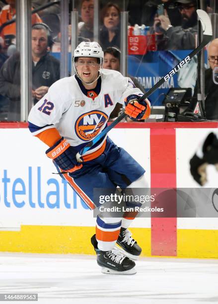 Josh Bailey of the New York Islanders skates against the Philadelphia Flyers at the Wells Fargo Center on February 6, 2023 in Philadelphia,...