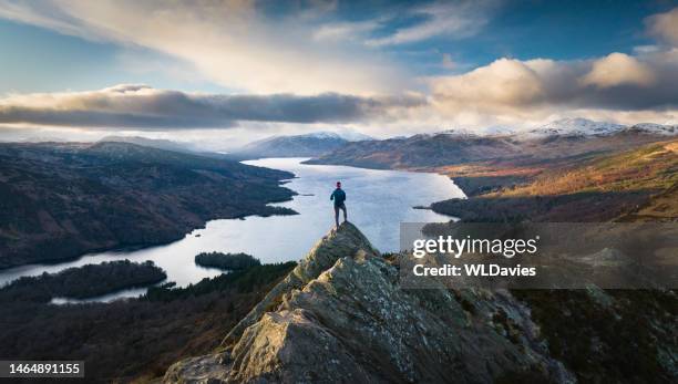 scottish highlands in winter - midden schotland stockfoto's en -beelden