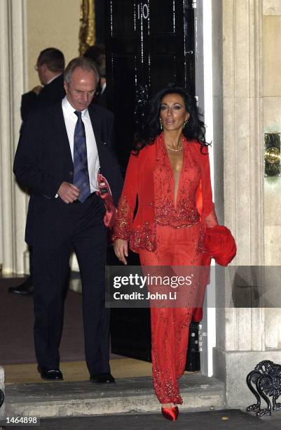 England Footbal coach Sven Goran Eriksson and his partner Nancy Dell'Olio attend a evening reception for the England World Cup Squad, hosted by...