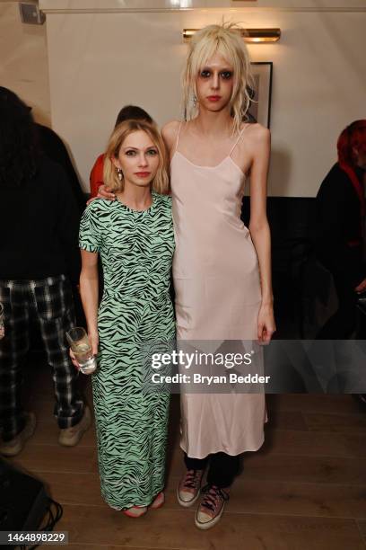 Tavi Gevinson and Arrow De Wilde of Starcrawler attend dinner celebrating Rodarte and NYFW: The Shows at Jac’s On Bond on February 10, 2023 in New...