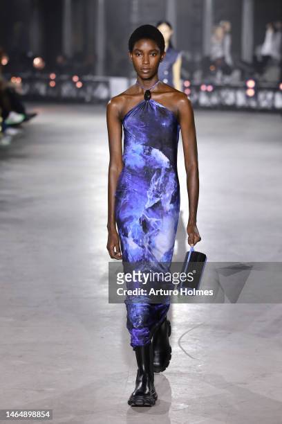 Model walks the runway at the Jonathan Simkhai show during New York Fashion Week: The Shows at 180 Maiden Lane on February 10, 2023 in New York City.