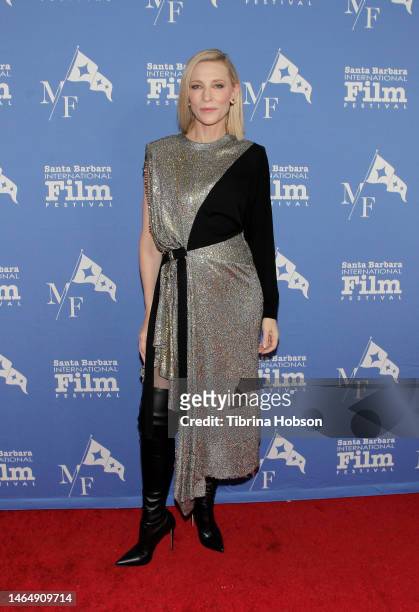 Cate Blanchett is honored at the Outstanding Performers of the Year Award tribute during the 38th Annual Santa Barbara International Film Festival at...
