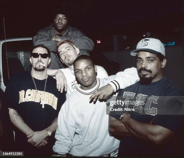 Left Wing Rappers Backstage portrait of, from left, American rappers B-Real , Treach ...