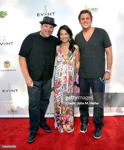 Actors Greg Grunberg, Ming-Na and Bob Guiney arrive at T.H.E. Event at Calabasas Tennis and Swim Center on June 9, 2012 in Calabasas, California.