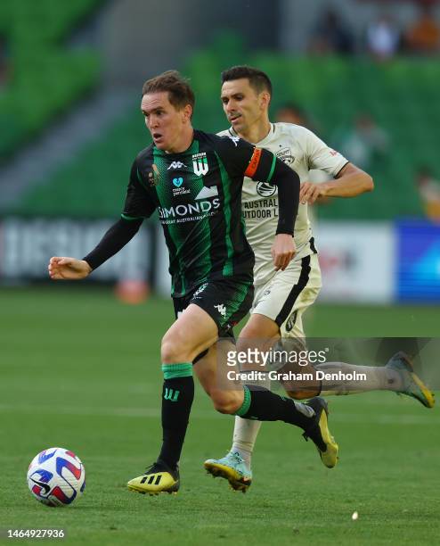 Neil Kilkenny of Western United in action during the round 16 A-League Men's match between Western United and Adelaide United at AAMI Park on...