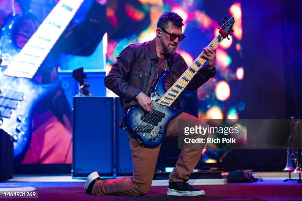 Stefan Lessard of Dave Matthews Band performs onstage during the Bud Light Super Bowl Music Festival at Footprint Center on February 10, 2023 in...