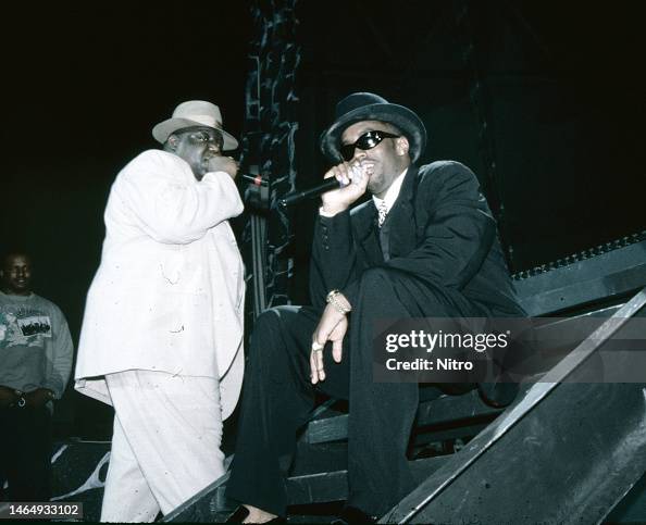 Big 4s Rapper American rappers Notorious BIG and Sean Combs perform onstage,... News ...