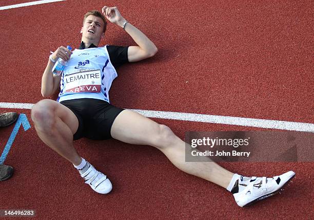 Christophe Lemaitre of France wins the 200m final during the 2012 French Elite Athletics Championships at the Stade du Lac de Maine on June 17, 2012...