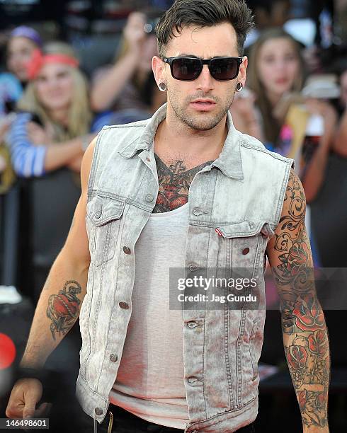 Hedley arrives at the 2012 MuchMusic Video Awards at MuchMusic HQ on June 17, 2012 in Toronto, Canada.