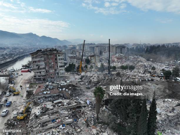 General view of Hatay on February 11, 2023 in Hatay, Türkiye. On February 6, an earthquake with a magnitude of 7.8 struck in the Pazarcık district of...