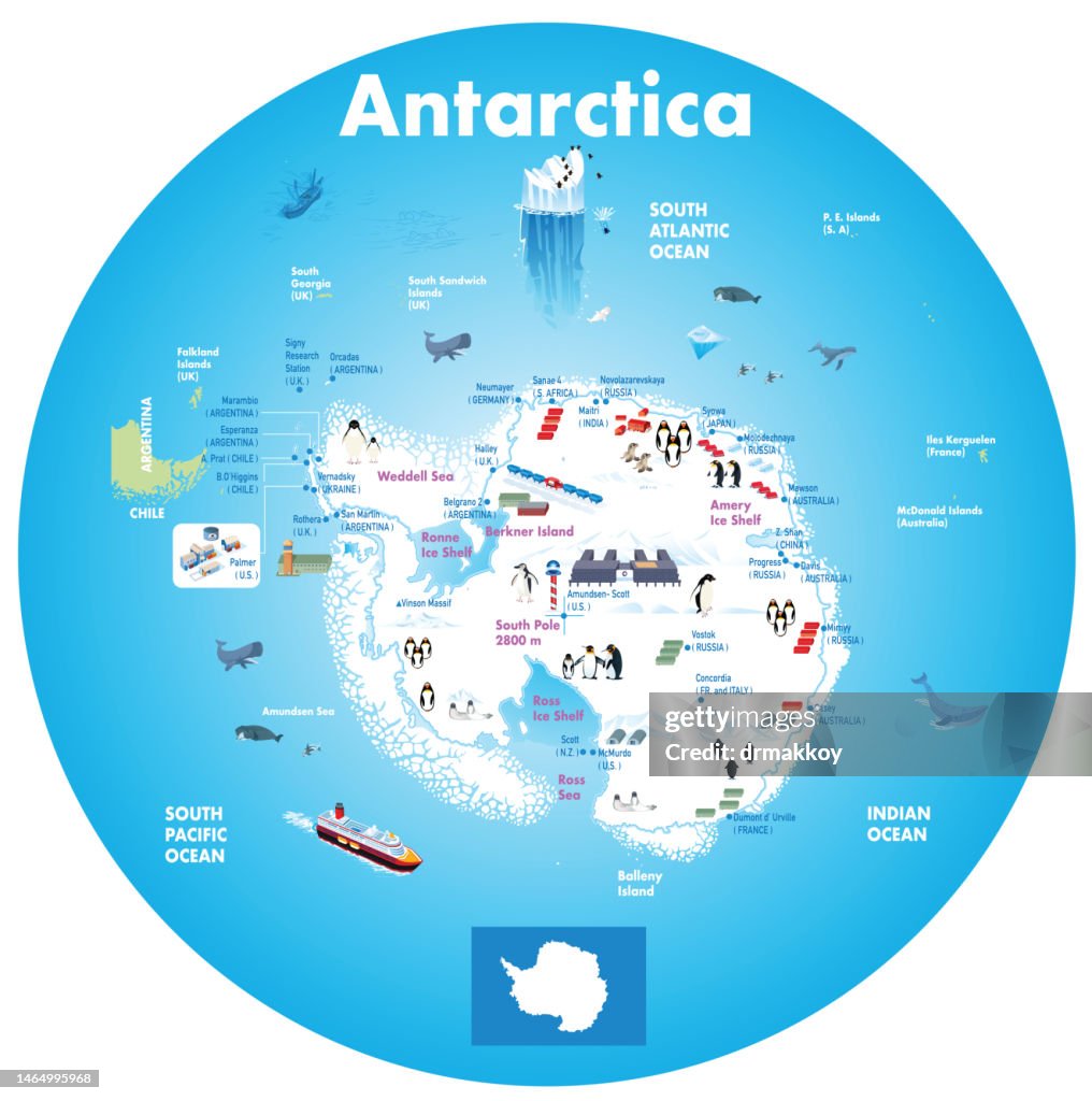Antarctica Polar Map