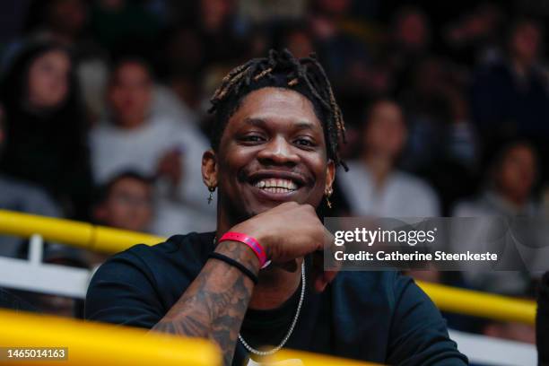 Kevin Seraphin former international basketball player attends the match between Boulogne-Levallois and JDA Dijon at Palais des Sports Marcel Cerdan...