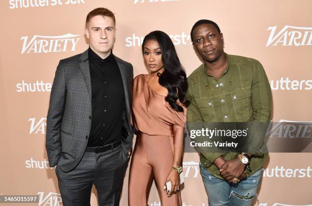 John Cunningham, Cleopatra Bernard and Solomon Sobande attend the Second Annual Variety Hitmakers Brunch at The Sunset Tower Hotel on December 1,...