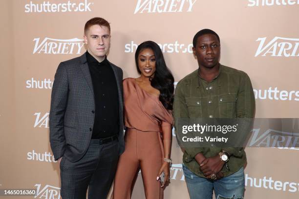 John Cunningham, Cleopatra Bernard and Solomon Sobande attend the Second Annual Variety Hitmakers Brunch at The Sunset Tower Hotel on December 1,...