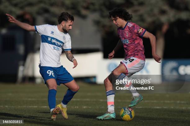 Martin Palumbo of Juventus Next Gen competes for the ball during the Serie C match between Pro Sesto and Juventus Next Gen at Stadio Breda on...