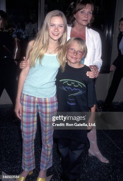 Actress Kirsten Dunst, mother Inez Dunst and brother Christian Dunst attend "The Cable Guy" Hollywood Premiere on June 10, 1996 at the Mann's Chinese...
