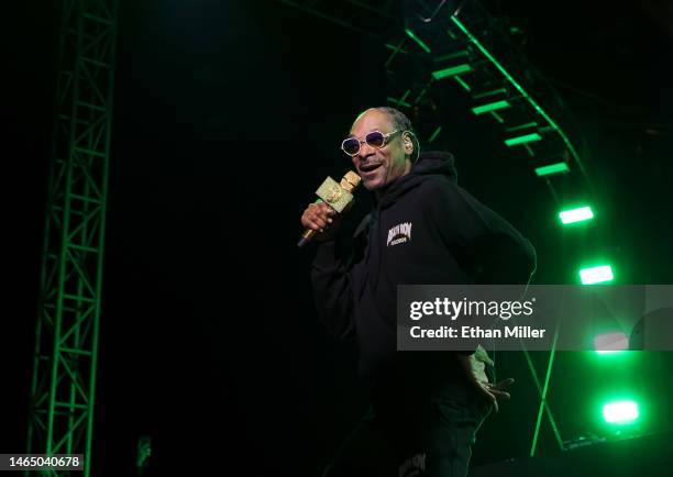 Snoop Dogg performs at Shaq's Fun House Big Game Weekend at Talking Stick Resort early on February 11, 2023 in Scottsdale, Arizona.