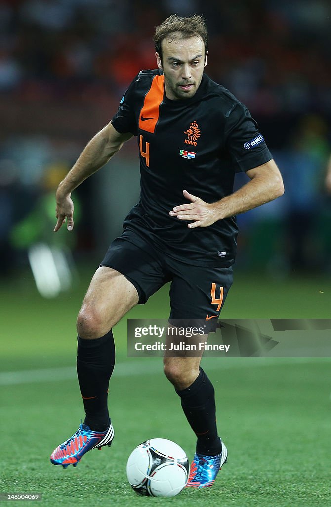 Mathijsen Joris Mathijsen of Netherlands in action during the UEFA EURO 2012 ...