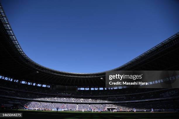 General view during the FUJIFILM Super Cup between Yokohama F･Marinos and Ventforet Kofu at the National Stadium on February 11, 2023 in Tokyo, Japan.