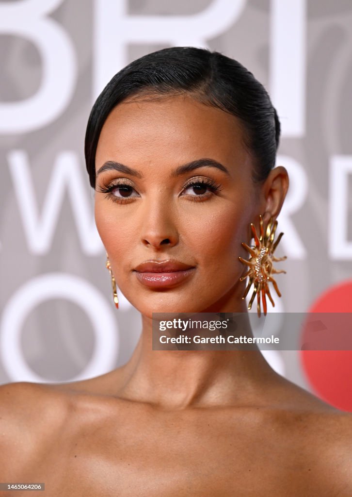Maya Jama attends The BRIT Awards 2023 at The O2 Arena on February