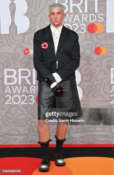 Lewys Ball attends The BRIT Awards 2023 at The O2 Arena on February 11, 2023 in London, England.