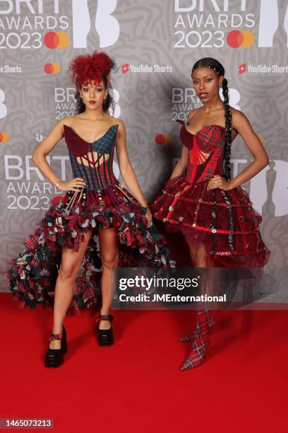 Georgia South and Amy Love of Nova Twins attend The BRIT Awards 2023 at The O2 Arena on February 11, 2023 in London, England.