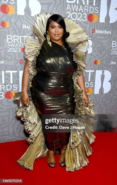 Lizzo attends The BRIT Awards 2023 at The O2 Arena on February 11, 2023 in London, England.