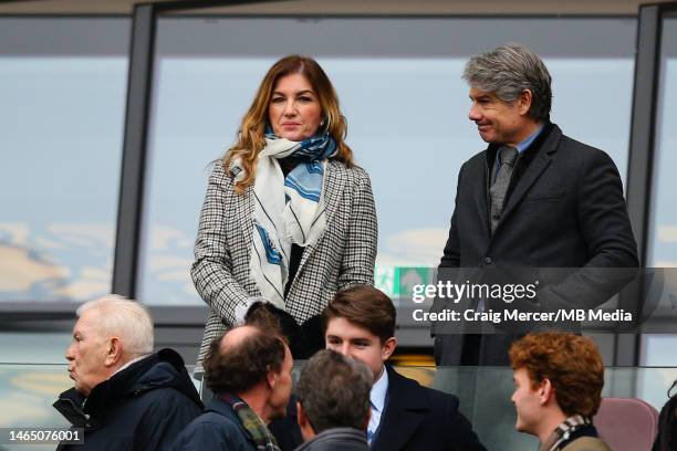 West Ham United CEO Karren Brady looks on ahead of the Premier League match between West Ham United and Chelsea FC at London Stadium on February 11,...